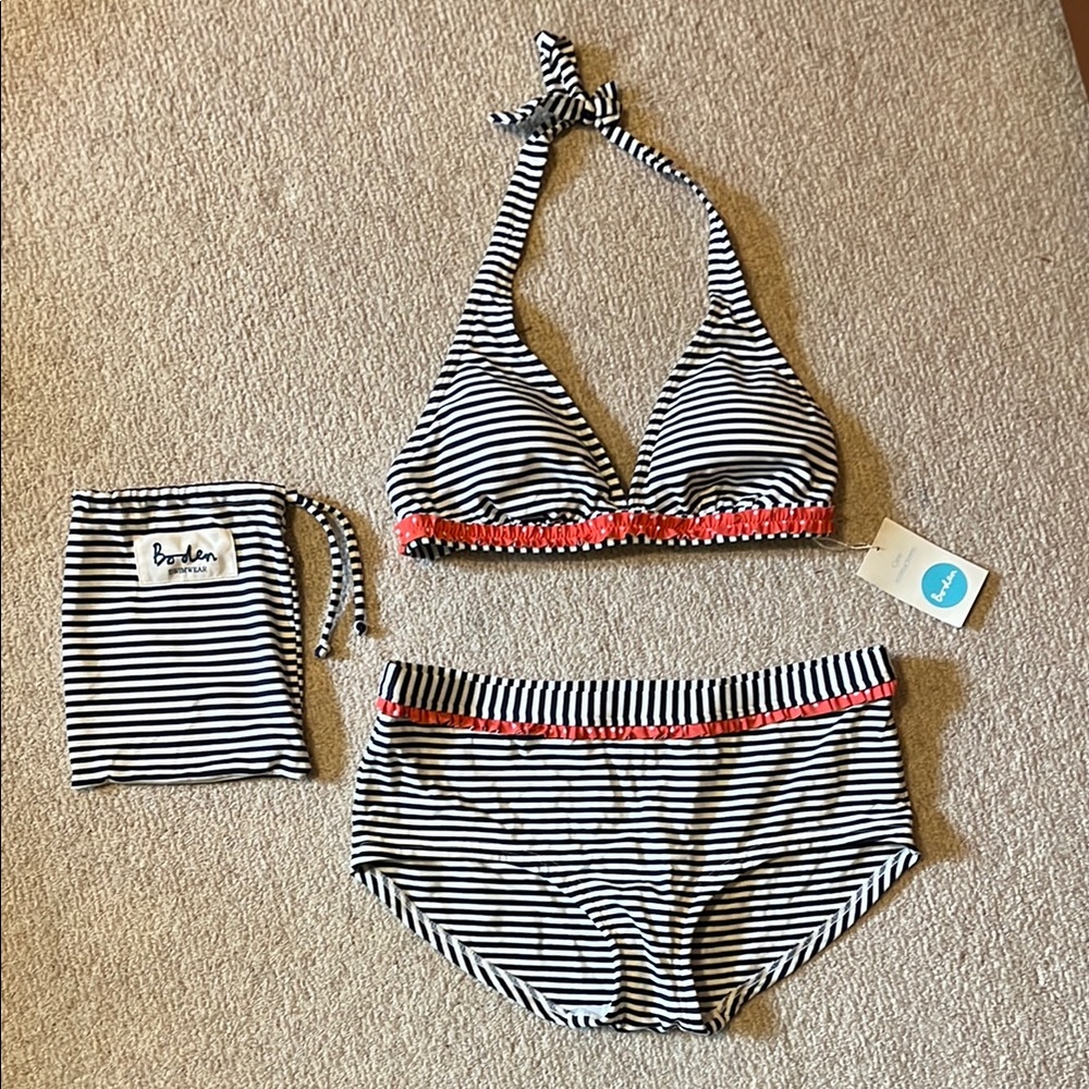 Boden Bikini set stripes halter